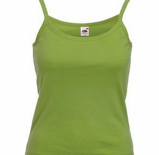Fruit of the Loom LADIES STRAPPY CAMISOLE TOP T SHIRT - 9 COLOURS (XS-XL) (S - 8/10, RED)