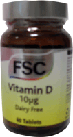 Fsc Vitamin D Tablets 400 iu 60 Tablets 400iu