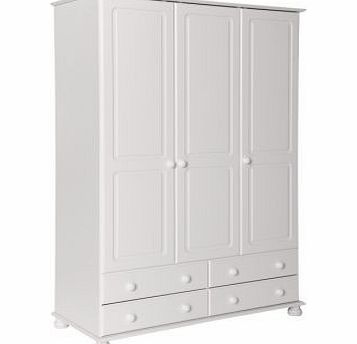 FTG Danish Copenhagen 3 Door 4 Drawer Wardrobe In White