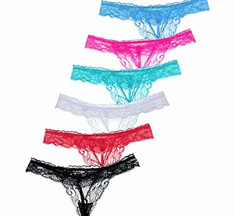 FTSD - FindTheSecretDreams Womens String Thong pack of 6 no. 276 (One Size) ( Multicolored / One Size )