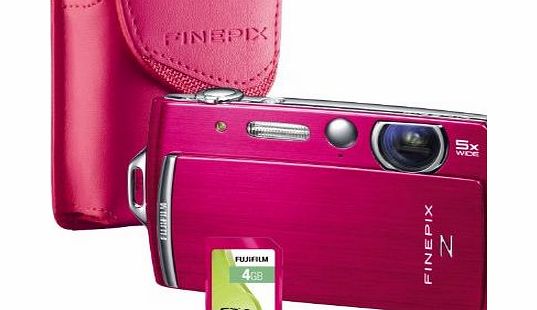 Fujifilm FinePix Z110 Digital Camera Bundle - Pink (14MP, 5x Optical Zoom) 2.7 inch LCD Screen with Case and Fujifilm 4GB SDHC Media Card