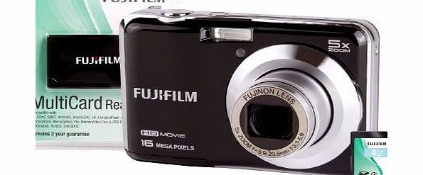Fujifilm Fuji FinePix AX650 Camera Kit with 4GB SD Card and Multi Card Reader - Black