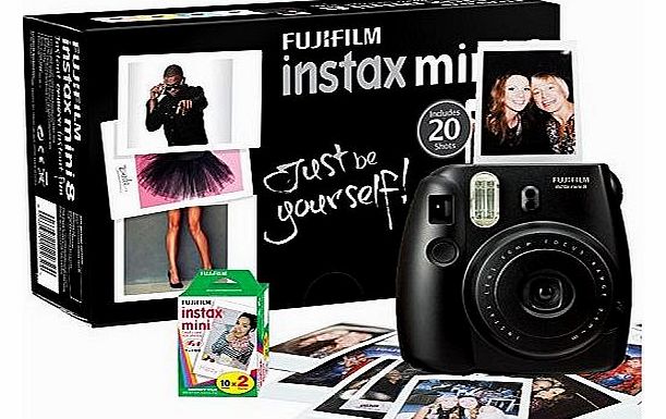 Fujifilm Instax Mini 8 Camera with 20 Shots - Black