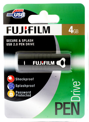 fujifilm USB 2.0 Pen Drive - 4GB - RUBBER (Secure and Splash)