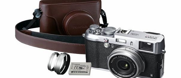 Fujifilm X100S Digital Camera with Bespoke Case, NP-95 Lithium Battery, Lens Hood and Adapter Ring - Silver (16.3 MP, APS-C 16M X-Trans CMOS II with EXR Processor II) 2.8 inch LCD
