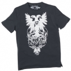 Mens Tail Print T-Shirt Wash Black