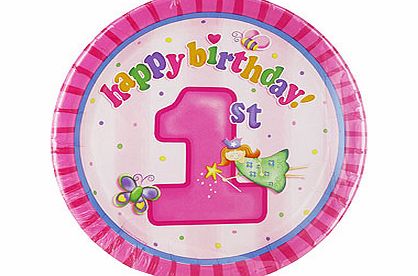 at One 1st Birthday Girl Dinner Plates