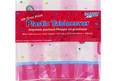 at One 1st Birthday Girl Plastic Tablecover