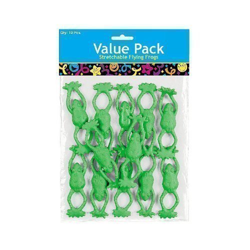 Fun Express PACK OF 12 STRETCHABLE FLYING FROGS