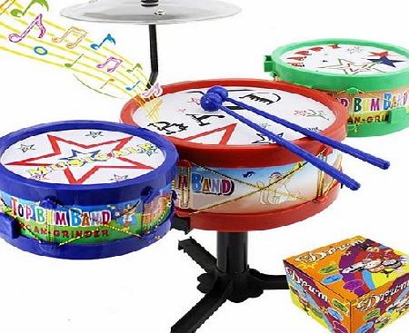 Fun Toys Mini Child Colorful Rock Roll Jazz Drum Set Music Instruction Percussion Toy