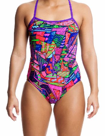 Funkita Womens Brick Braque Cross Back Swimsuit