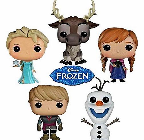 FunKo  POP Disney Frozen Bundle Set of 5 Action Figures- Anna, Elsa, Kristoff, Olaf And Sven