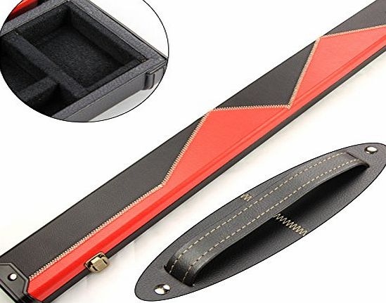 Funky Chalk 2 Cue RED amp; BLACK 1 Piece Pool Snooker Cue Case - 149 Max Cue Length