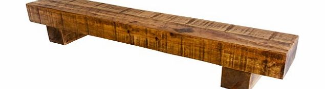 Funky Chunky Furniture 8x4 Rustic Solid Chunky Wood Block Support Shelf , Teak , 120cm