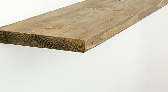 Funky Chunky Furniture 9x1.5 Smooth Solid Wood Floating Shelf , Teak , 130cm
