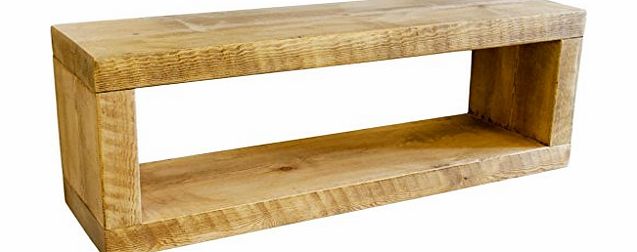 Funky Chunky Furniture 9x2 Rustic Solid Timber Rectangle Shelf , Teak , 130cm