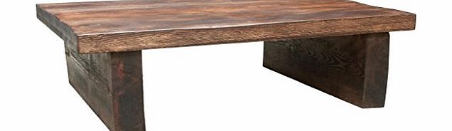 Funky Chunky Furniture Rustic Chunky Wood 2 Leg 2in Top Coffee Table , Teak