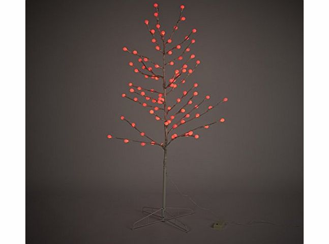 FunkyBuys 1.2M 4ft Luxury Artificial RED Berry LED Christmas Tree Indoor/Outdoor Use Home Festive Decoration