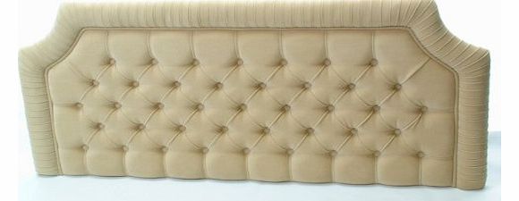 FunkyBuys Tuscon Double (4ft6) Headboard in Champagne Chenille Fabric (Fast Delivery Headboard!)