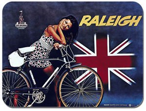 Raleigh Vintage Bicycle Ad Mouse Mat Classic Cycling Poster Bike Mouse pad Gift