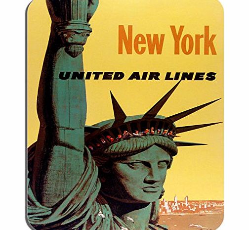 Funkyzilla Vintage New York Travel Poster Mouse Mat. Statue of Liberty Stan Gilli Mouse Pad