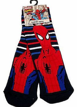 FunStuff Young Boys Spider-Man Striped Slipper Socks UK Size 9-12 / 3-6 Years