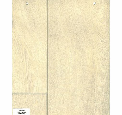 1708 Wood effect Vintage Oak Light White Anti Slip Vinyl Flooring Home Office Kitchen Bathroom High Quality Lino Modern Design (Simply OAK)