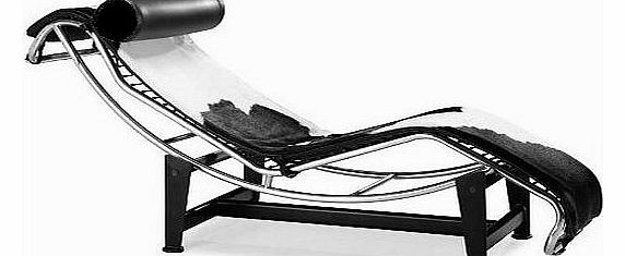 Le Corbusier LC4 Chaise Longue - Black & White Pony Hide
