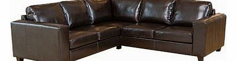 L Shaped Leather Corner Sofa Gloucestershire Suite Black Brown Ivory or Red