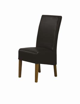 Furniture Link Anna Leather Dining Chair in Brown