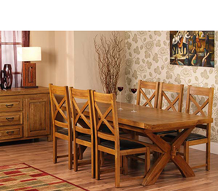 Furniture Link Brittany Oak Extending Dining Table