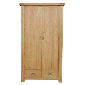Furniture Link Clarimonde Solid Oak 2 Door 2 Drawer Wardrobe