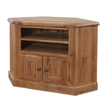 Furniture Link Dallum Solid Oak Corner TV Unit