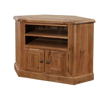 Furniture Link Danube Solid Oak Corner TV Unit