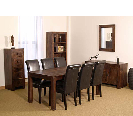 Furniture Link Malaya Mango Rectangular Dining Table - WHILE