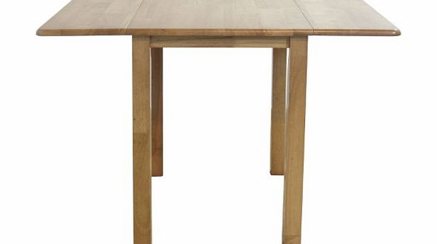 Furniture Link Norway 92cm Rectangle Drop Leaf Dining Table - Natural Oak Small Table - Traditional Wooden Table
