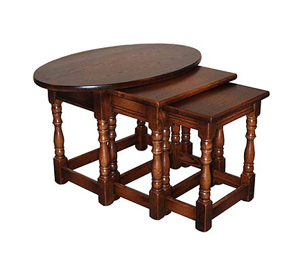 Furniture Link Olde Regal Oak Oval Nest Of Tables