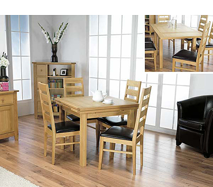 Furniture Link Staten Oak Draw Leaf Dining Table
