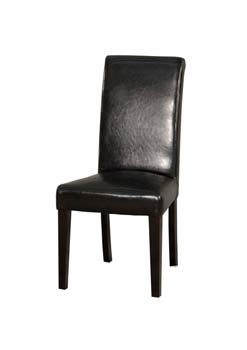 Tina Leather Dining Chairs in Black (pair)