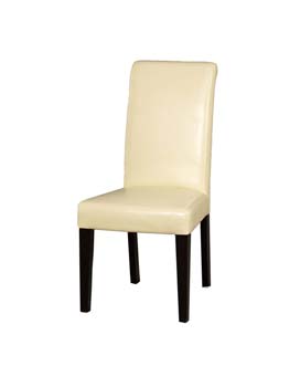 Furniture Link Tina Leather Dining Chairs in Cream (pair)