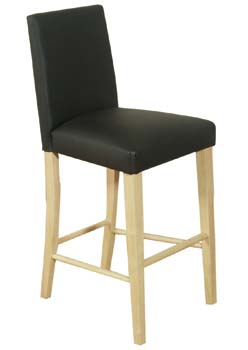 Zeno Bar Chairs in Black Leather (pair)