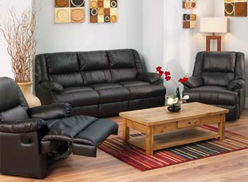 Furniture Link Zio Reclining Leather Suite