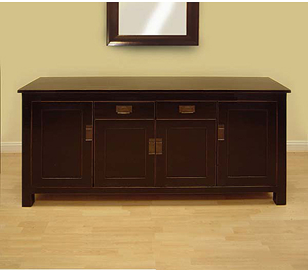 Furniture Monkey Ling Black Lacquered 4 Door Sideboard