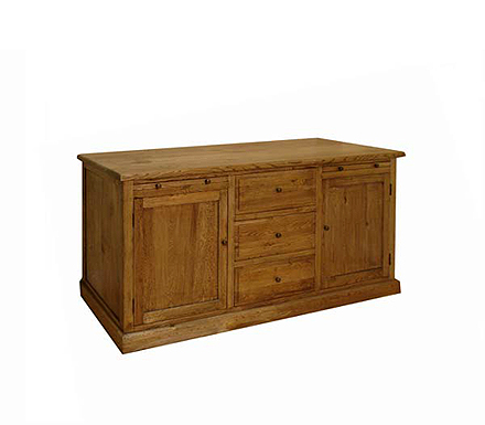Furniture Monkey Oakgrove 2 Door 3 Drawer Sideboard - WHILE