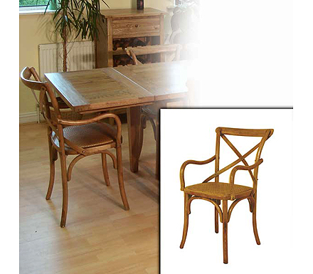 Furniture Monkey Oakgrove Cross Back Carver Chairs (pair)
