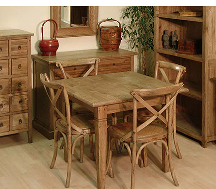 Furniture Monkey Oakgrove Medium Square Dining Table - WHILE