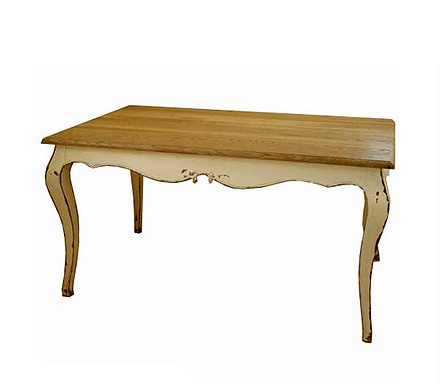 Furniture Monkey Touraine White and Oak Rectangular Dining Table