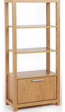 Furniture Solutions Chicago 3 Shelf 1 Door Cabinet - Oak