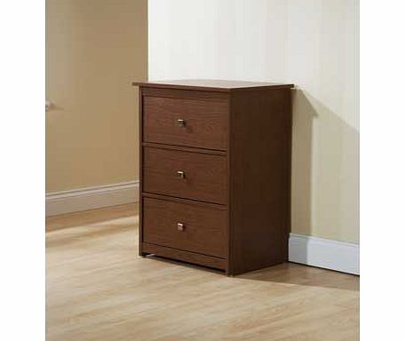 Furniture Solutions Fuse 3 Drawer Media Storage Unit - Walnut