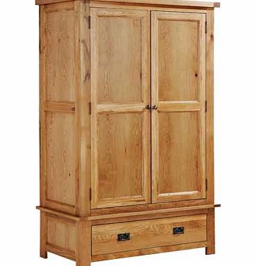 Furniture Solutions Marvin 2 Door 1 Drawer Wardrobe - Natural Oak